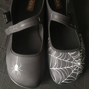 Shoes with spiderwebs brand new worn once